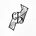 letters V J G E D tattoo design idea