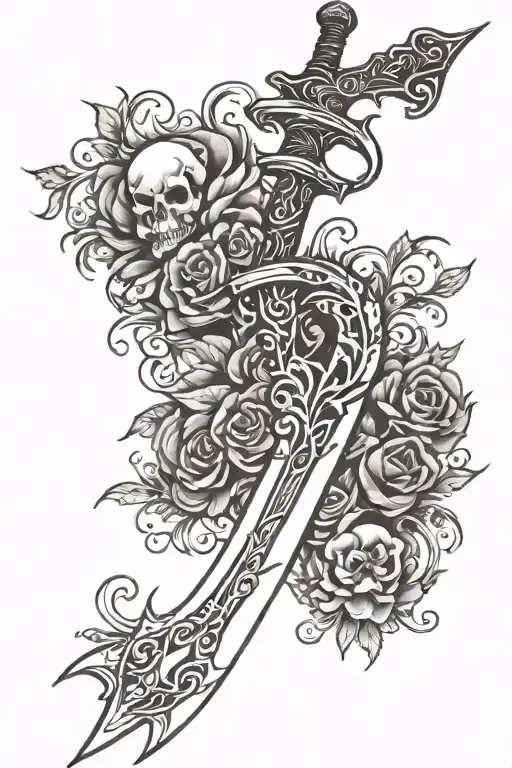 long sword tattoo design idea