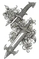 long sword tattoo design idea