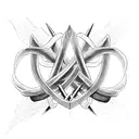 A pair of crossed swords entwined with a spine tattoo design idea