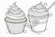 coffee, cupcake design tattoo design idea