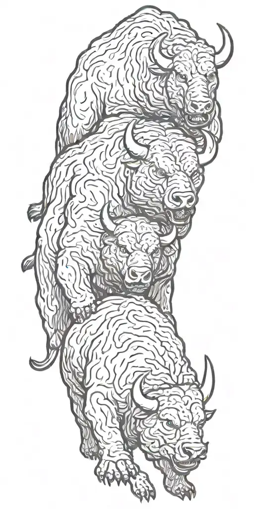 bull vs bear tattoo design idea
