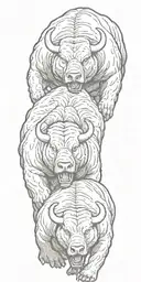 bull vs bear tattoo design idea