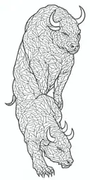 bull vs bear tattoo design idea