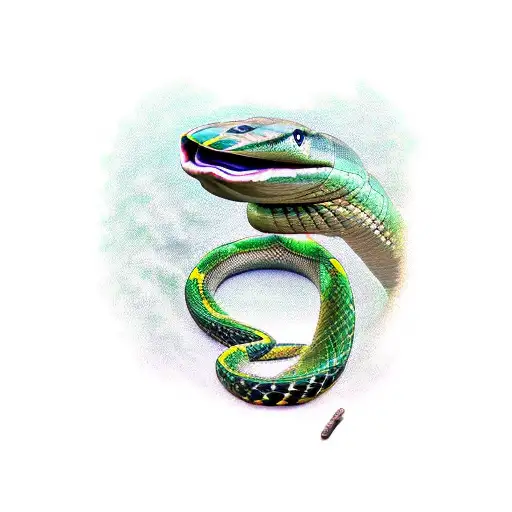 green anaconda tattoo design idea