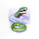 green anaconda tattoo design idea