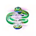green anaconda tattoo design idea