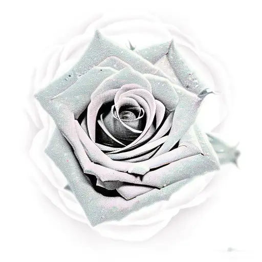 a spear that goes through a red rose in which 2 names are written as a memory  tattoo design idea