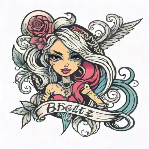 Bratz doll logo incorporated into the design tattoo design idea