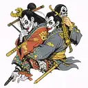 the rockband kiss as japanese samurai tattoo design idea