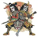 the rockband kiss as japanese samurai tattoo design idea