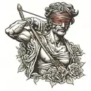 blindfolded David statue tattoo design idea