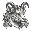 a demonic goat's head with flames of fire coming out of its eyes and the phrase hail Satan tattoo design idea