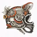 Racing Helmet with car parts  tattoo design idea