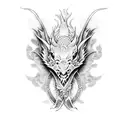 Dragon with rabbit tattoo design idea