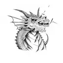 Dragon with rabbit tattoo design idea