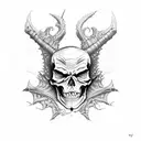 devil skeleton  tattoo design idea