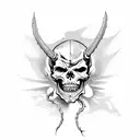 devil skeleton  tattoo design idea