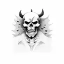 devil skeleton  tattoo design idea