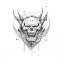 half good and half evil tattoo design idea