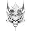 half good and half evil tattoo design idea