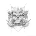 half good and half evil tattoo design idea