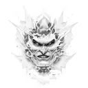 half good face and half evil face tattoo design idea