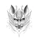 half good face and half evil face tattoo design idea