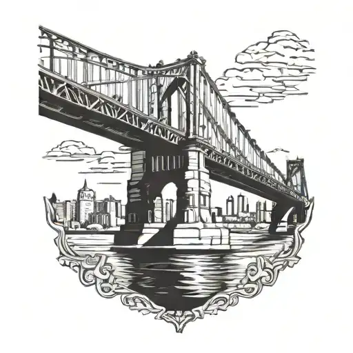 Roberto Clemente Bridge in Pittsburgh tattoo design idea