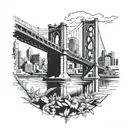 Roberto Clemente Bridge in Pittsburgh tattoo design idea