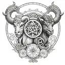 Gemini Taurus Scorpio zodiac sign tattoo design idea