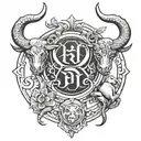 Gemini Taurus Scorpio zodiac sign tattoo design idea