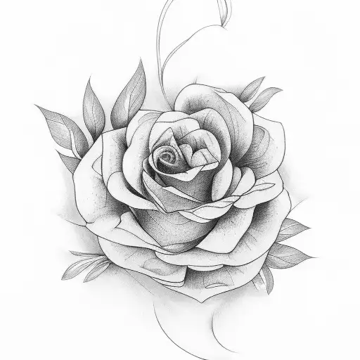 floral sleeve, no details, imperfect lines tattoo design idea