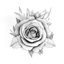 floral sleeve, no details, imperfect lines tattoo design idea