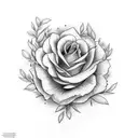 floral sleeve, no details, imperfect lines tattoo design idea