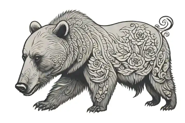 mama bear tattoo design idea