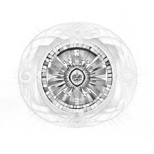 south america shamans medicine wheel tattoo design idea