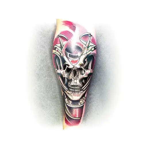 forearm tattoo internal muscle and metal terminator bones tattoo design idea