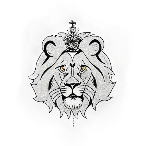 lion and Jesus tattoo design idea