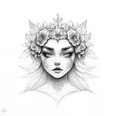 silent princess flowers tattoo design idea