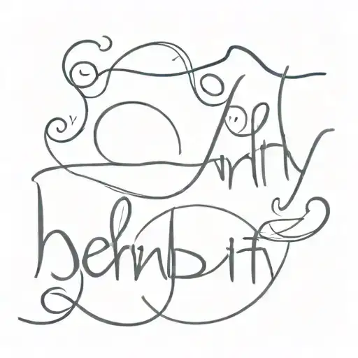 serendipity word tattoo design idea