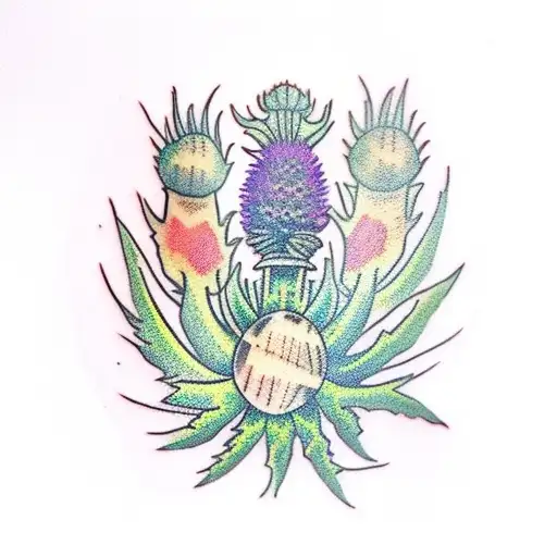 thistle flower scotland  tattoo design idea