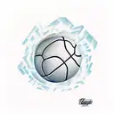 Sales graph with basketballs as data points tattoo design idea