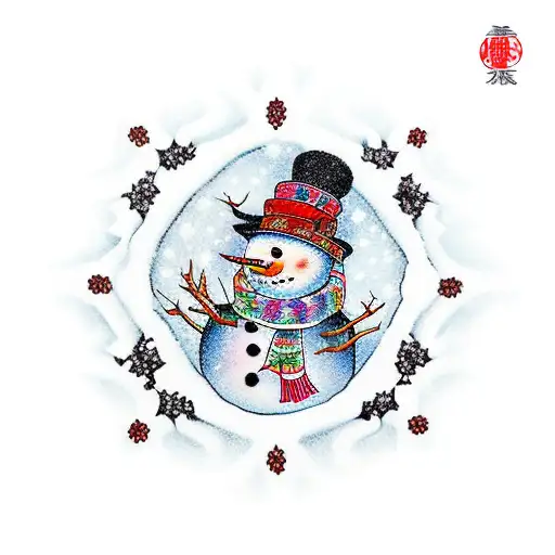 snowman tattoo design idea