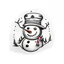snowman tattoo design idea