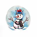 snowman tattoo design idea