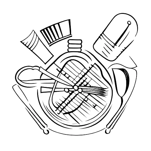 Whisk and fork crossed over a chef hat tattoo design idea