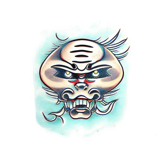 mascara oni tattoo design idea