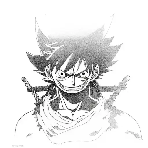 luffy gear 5 tattoo design idea