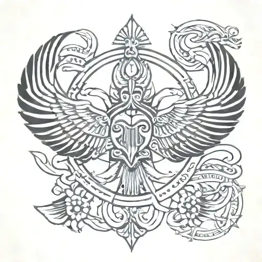 assyrian symbol of life tattoo design idea